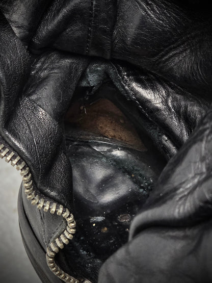 Rick Owens AW12 “MOUNTAIN” All-black Calfskin Leather Cargobasket Sneakers