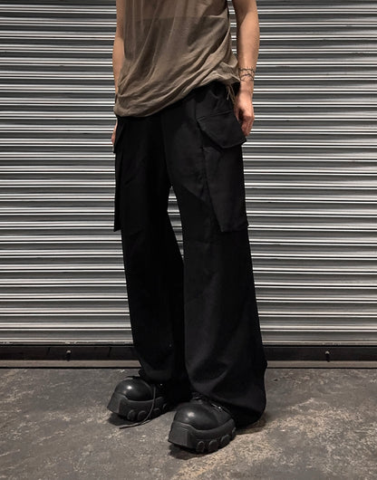 Rick Owens SS17 “WALRUS” Wide Leg Wool-blend Cargo Pants