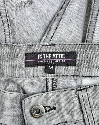 InTheAttic Early 00s Bleach-dyed Punk Patchwork Bootcut Flare Denim