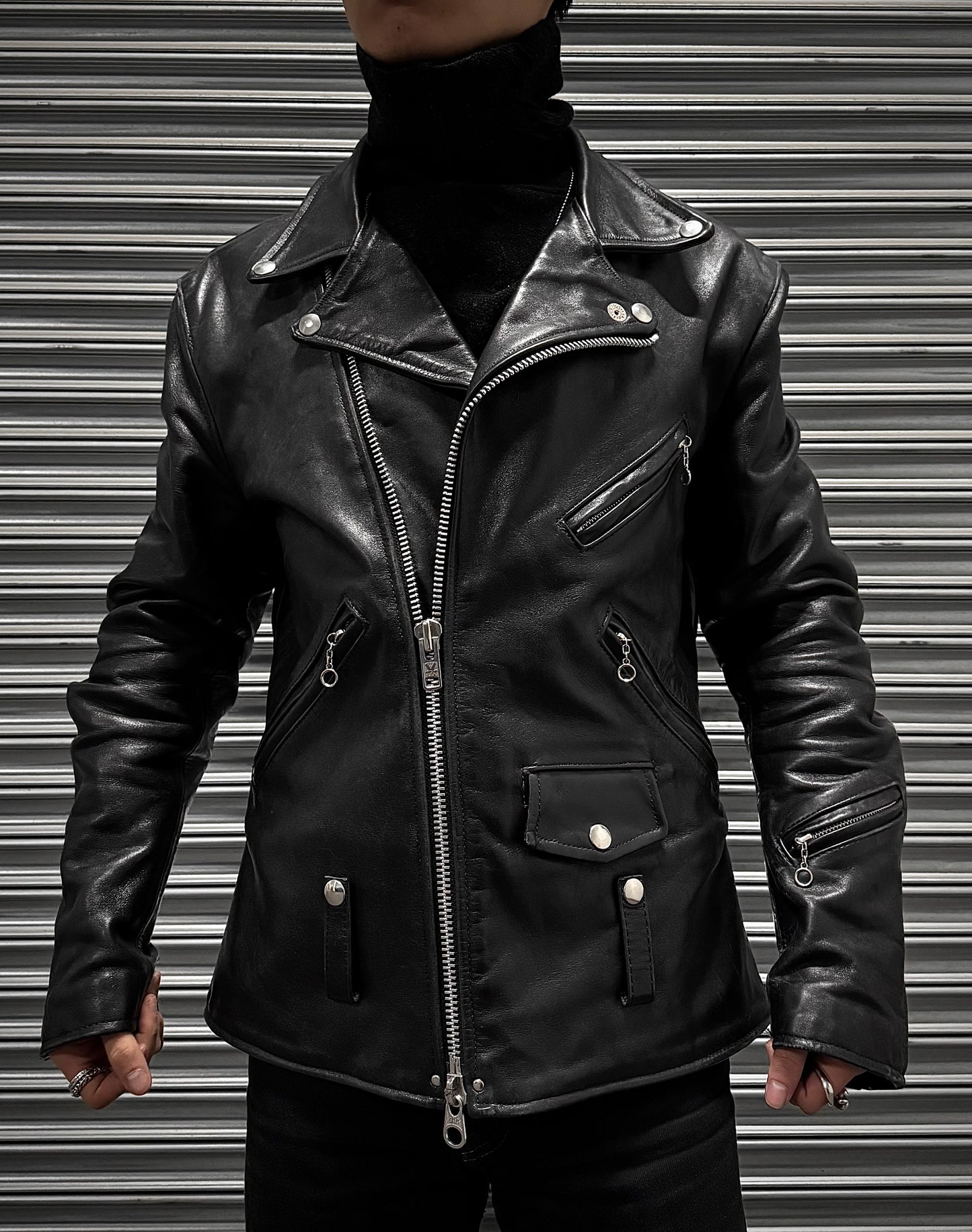 eYe Junya Watanabe MAN x VANSON Leathers AD2010 Full-grain Cowhide Leather Perfecto Rider Jacket