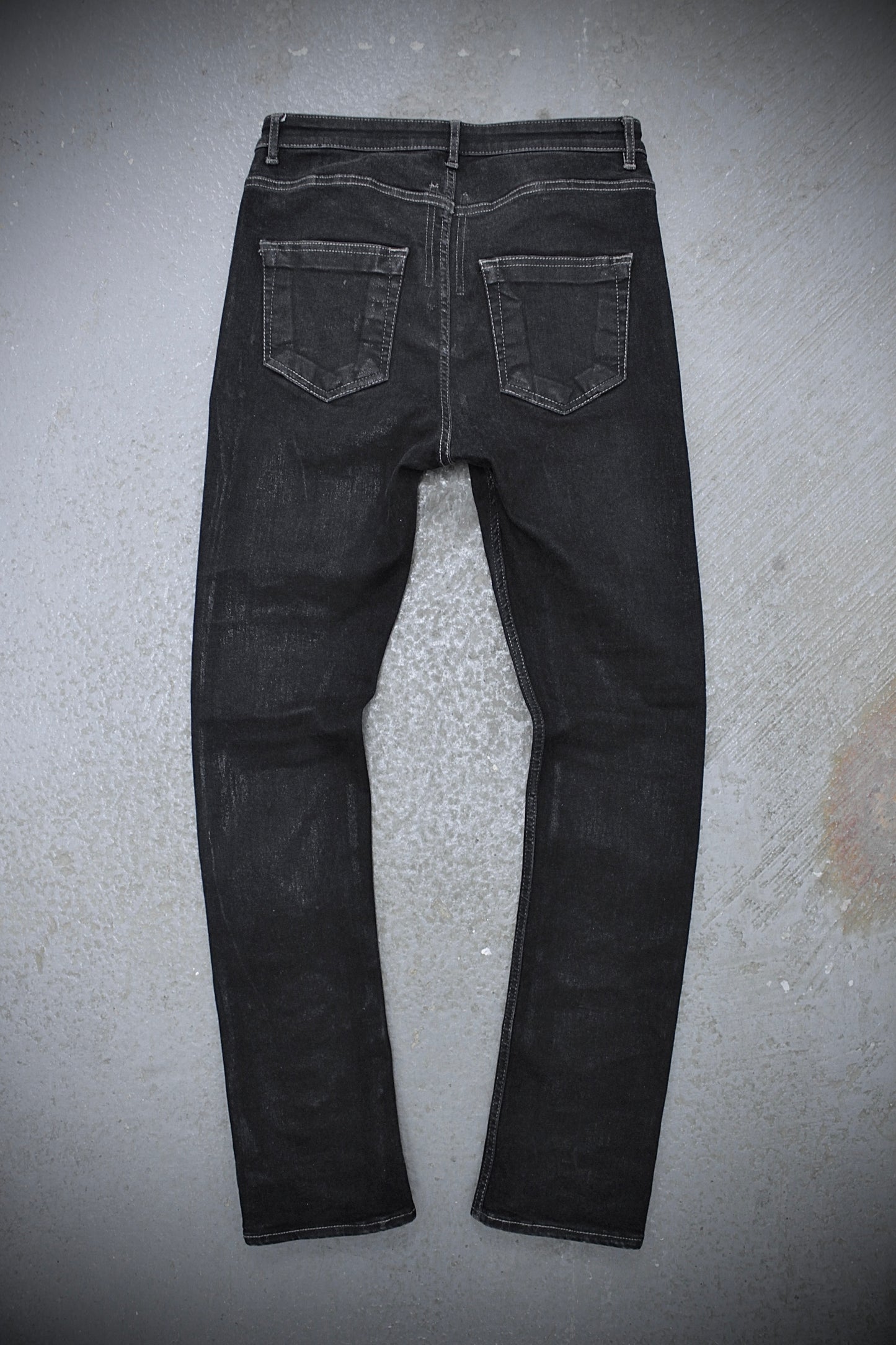 Rick Owens DRKSHDW AW21 "GETHSEMANE" Waxed ‘Detroit Cut’ Skinny Denim