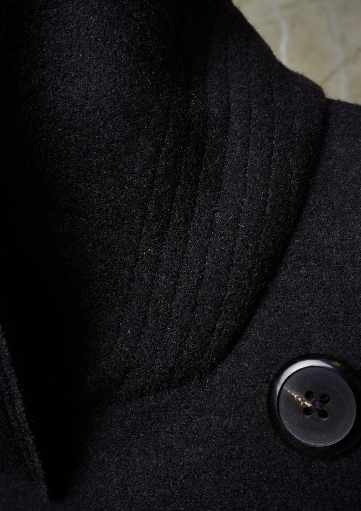 Lad Musician AW11 Charcoal Heavy Melton Wool Wide Collar Peacoat