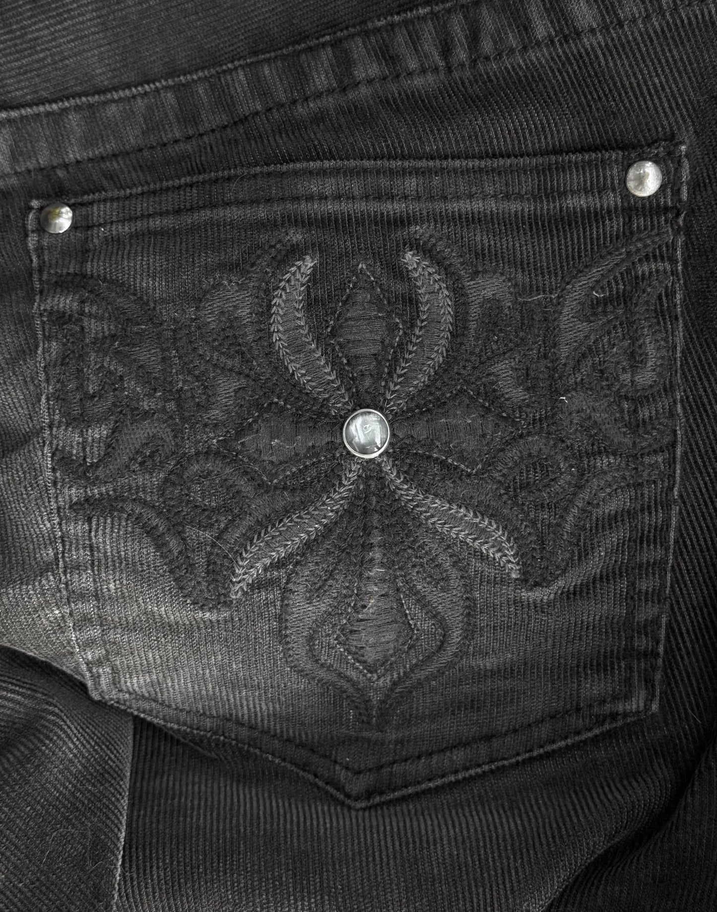 NICOLE CLUB FOR MEN Early 00s Coduroy Studded Bootcut Pants