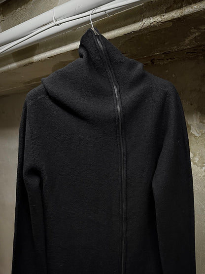 MD75 Asymmetric Funnel Neck Zip Up Wool Knit Sweater detail | DRIEW GARMENTS