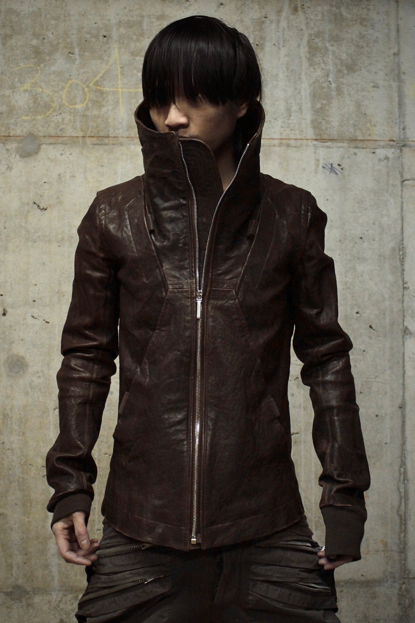 Rick Owens AW09 "CRUST" BITTER Lambskin Leather Velcro Geo Jacket