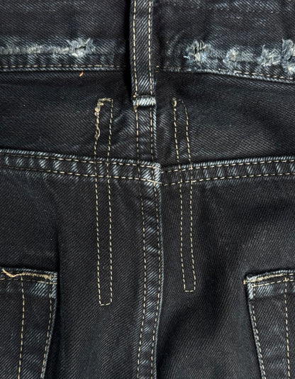 Rick Owens DRKSHDW AW07 “EXPLODER” Distressed Black ‘Detroit Cut’ Skinny Denim