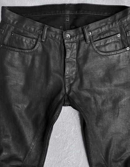 Rick Owens DRKSHDW AW15 “SPHINX” Black Heavy Waxed ‘Detroit Cut’ Denim
