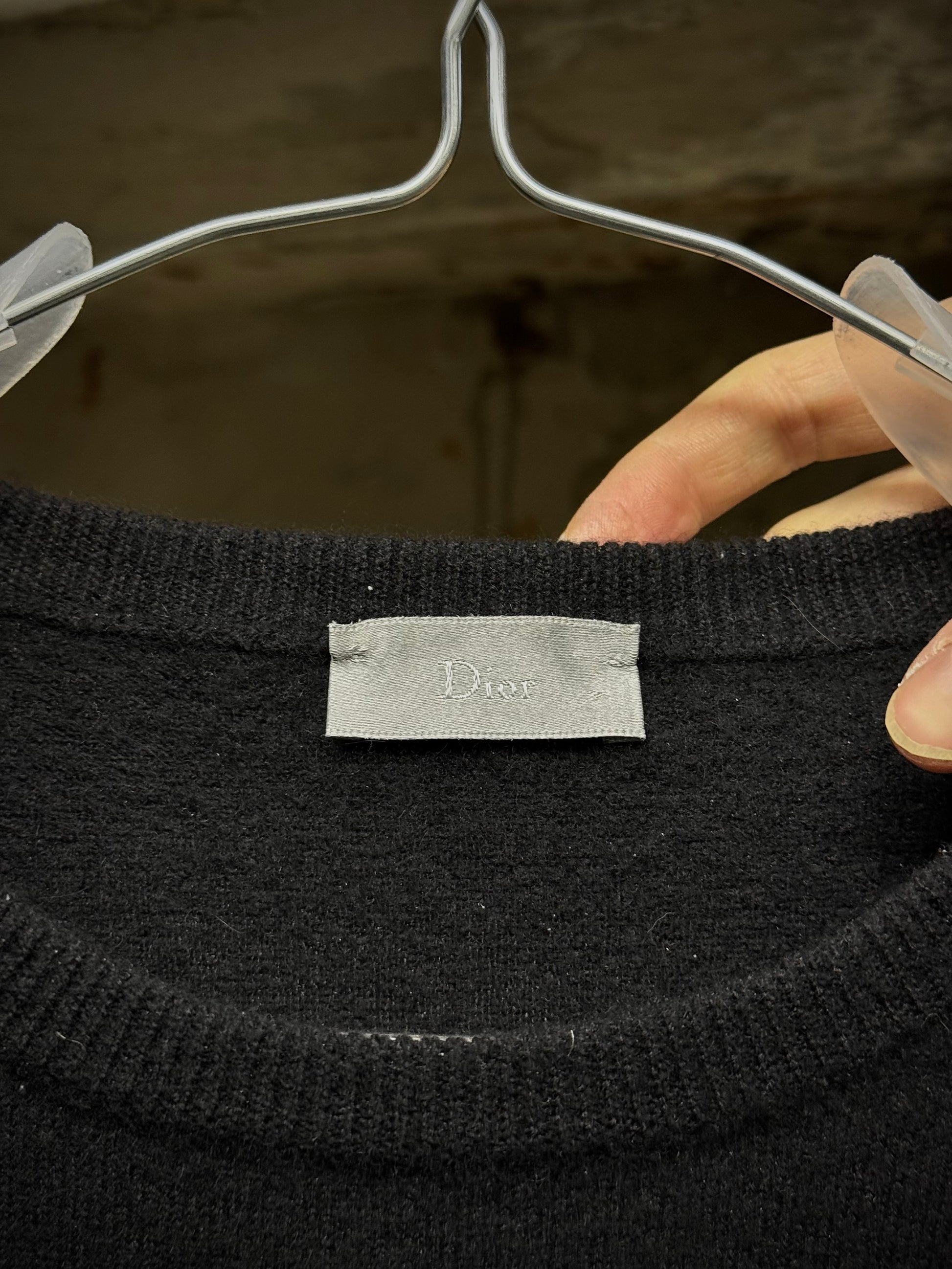 DIOR HOMME AW05-06 “IN THE MORNING” by Hedi Slimane Cashmere Crewneck Sweater detail | DRIEW GARMENTS