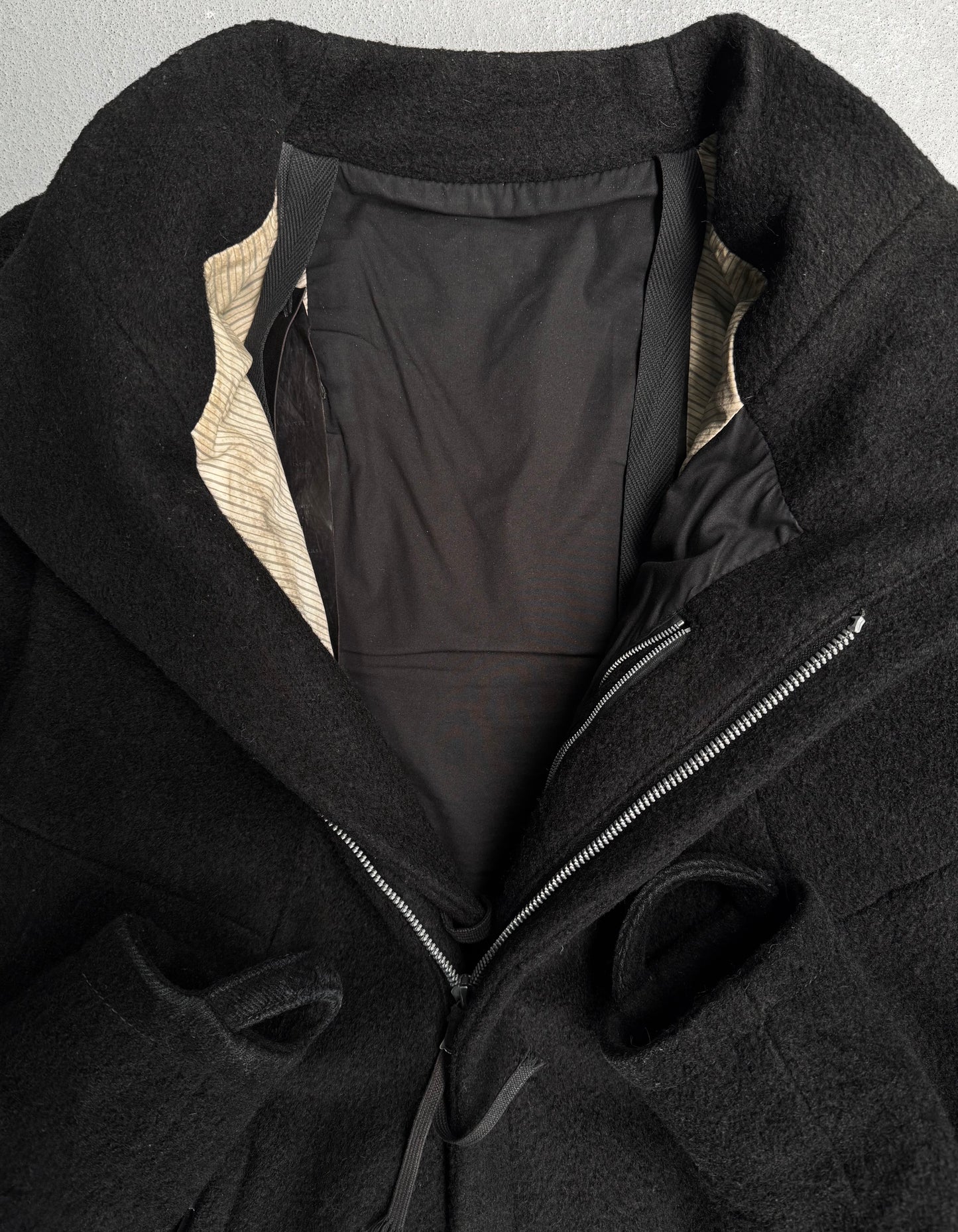 Boris Bidjan Saberi AW13-14 Asymmetrical Felted Wool Zip-up Jacket