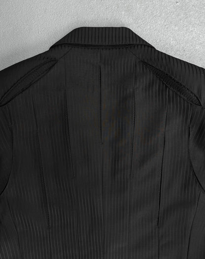 MiharaYasuhiro AW08 Slashed Stripe Wool Button-up Blazer