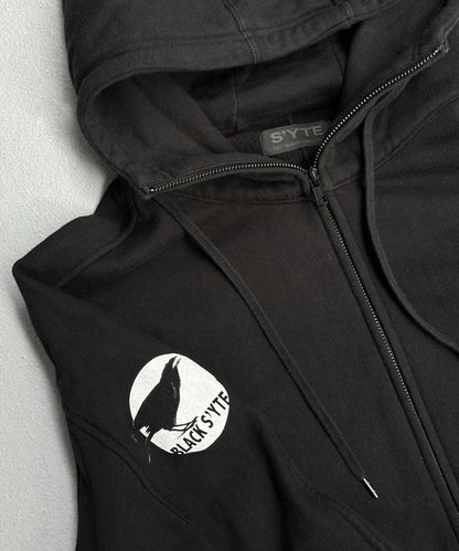 S’YTE by Yohji Yamamoto “BLACK Crow” Graphic Zip-up Hoodie