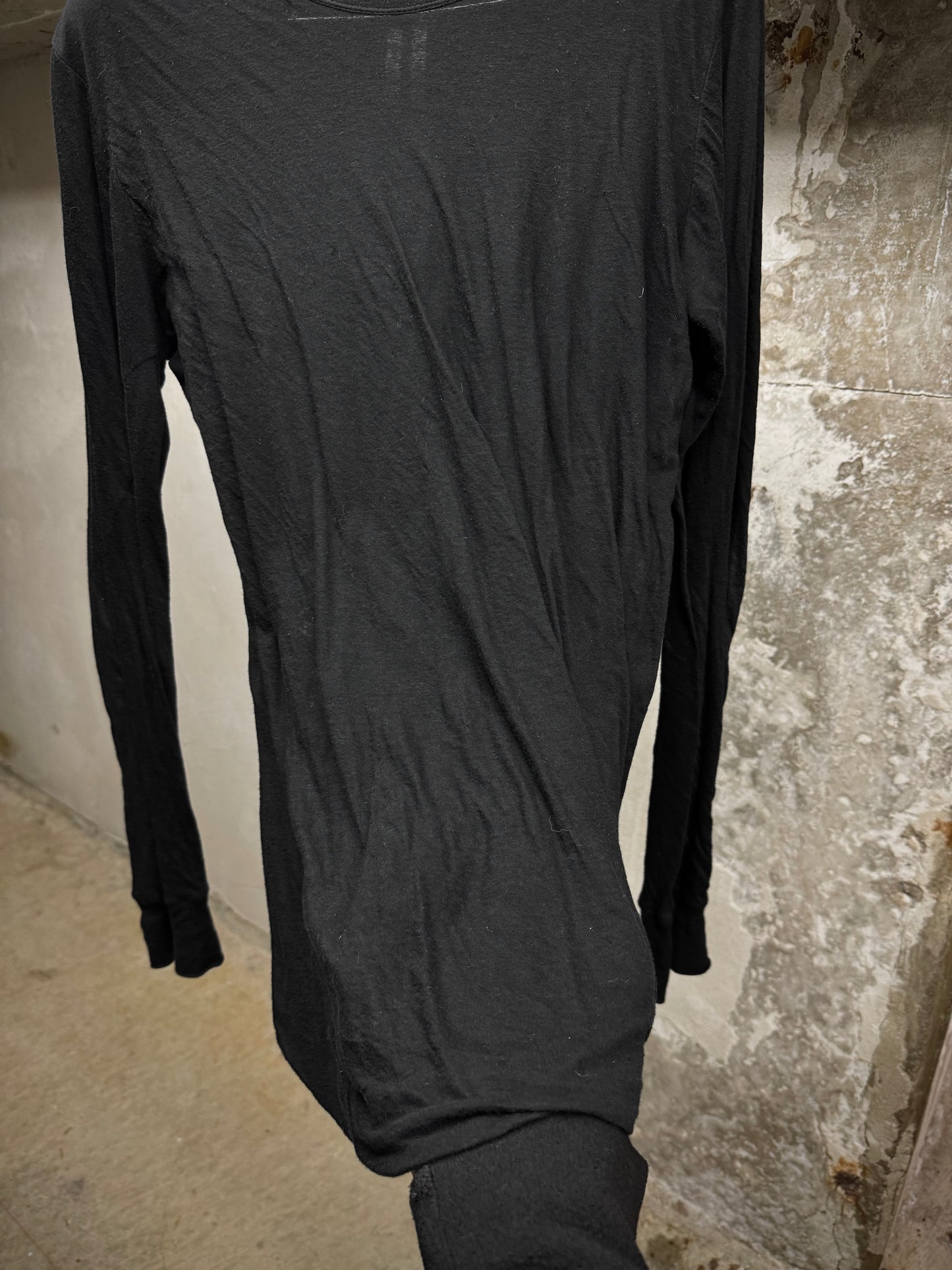 Rick Owens SS25 "HOLLYWOOD" Black Double Layered Long-sleeves detail | DRIEW GARMENTS