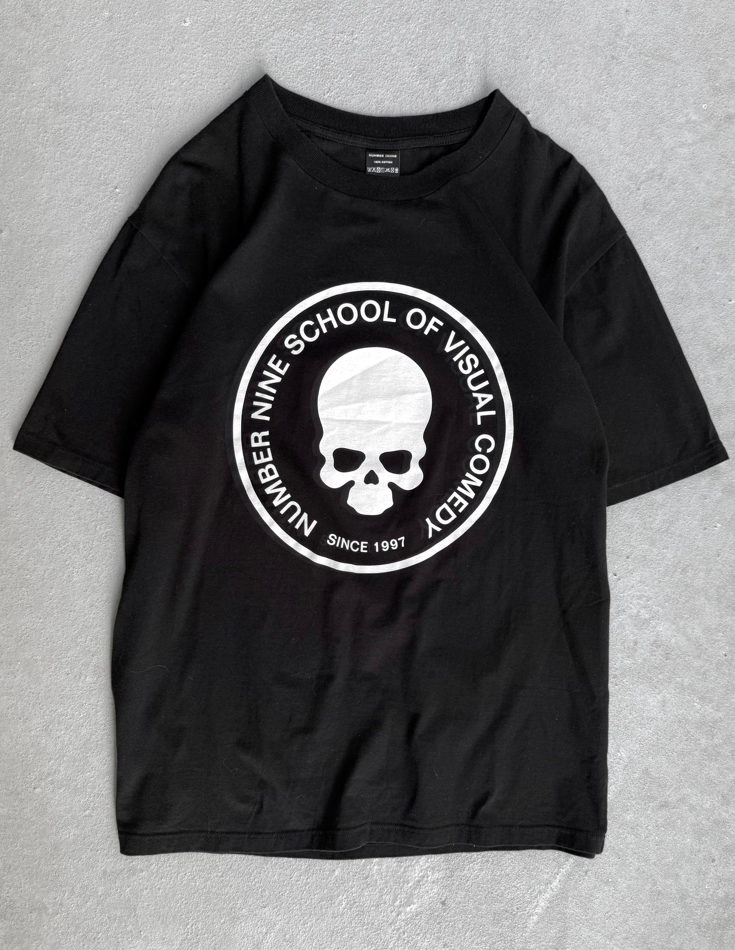 Number (N)ine Re-edition SS01 “Time Migration” School of Visual Comedy Graphic Skull T-shirt