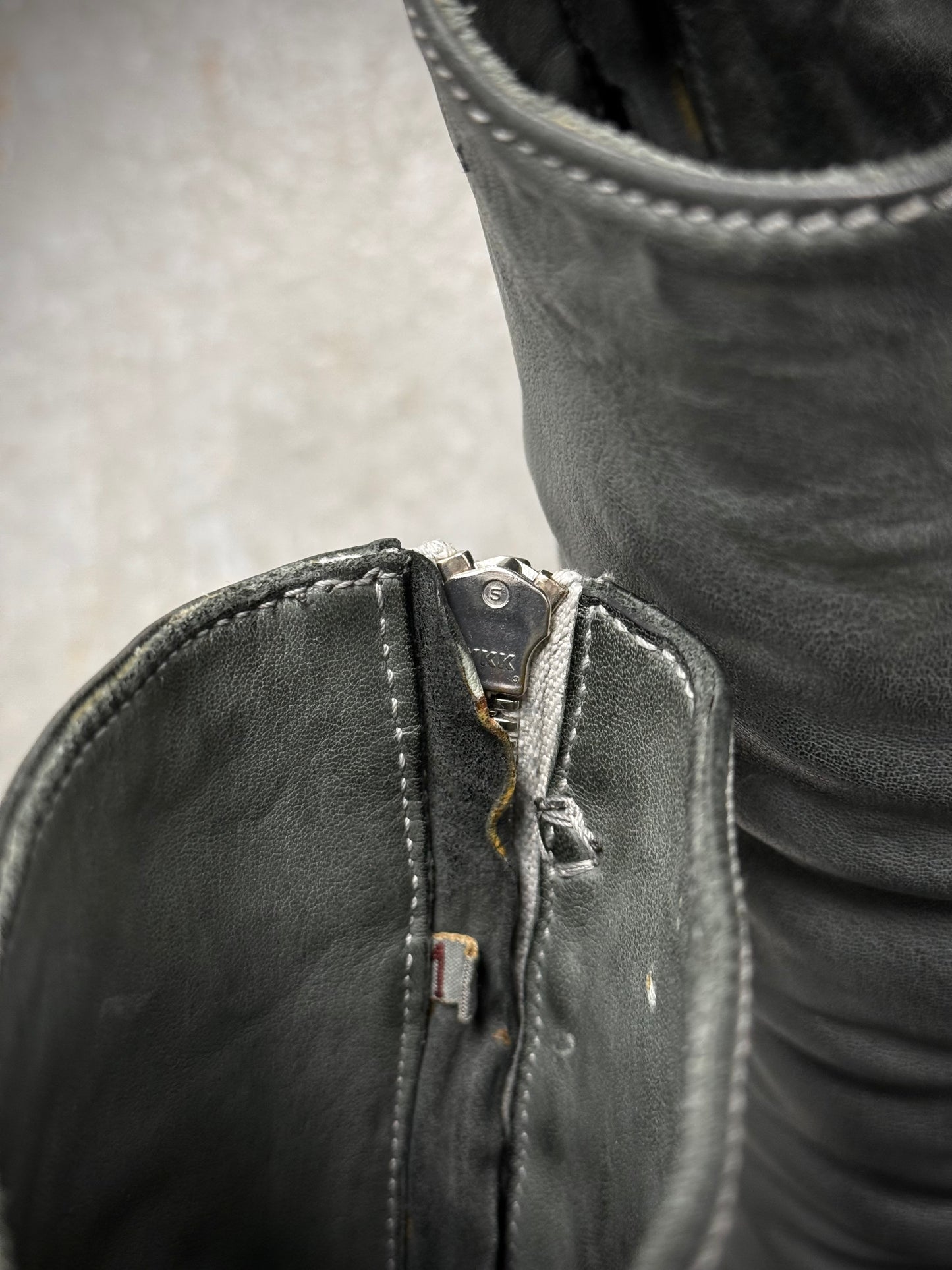 Carol Christian Poell ‘AM/2687P ROOMS-PTC/19’ Kangaroo Leather Titanium Prosthetic Tornado Zip Boots