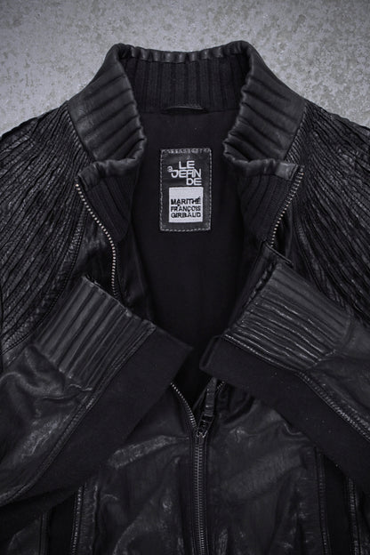 Marithé + François Girbaud Early 00s Embossed Lambskin Leather Rider Jacket detail | DRIEW GARMENTS