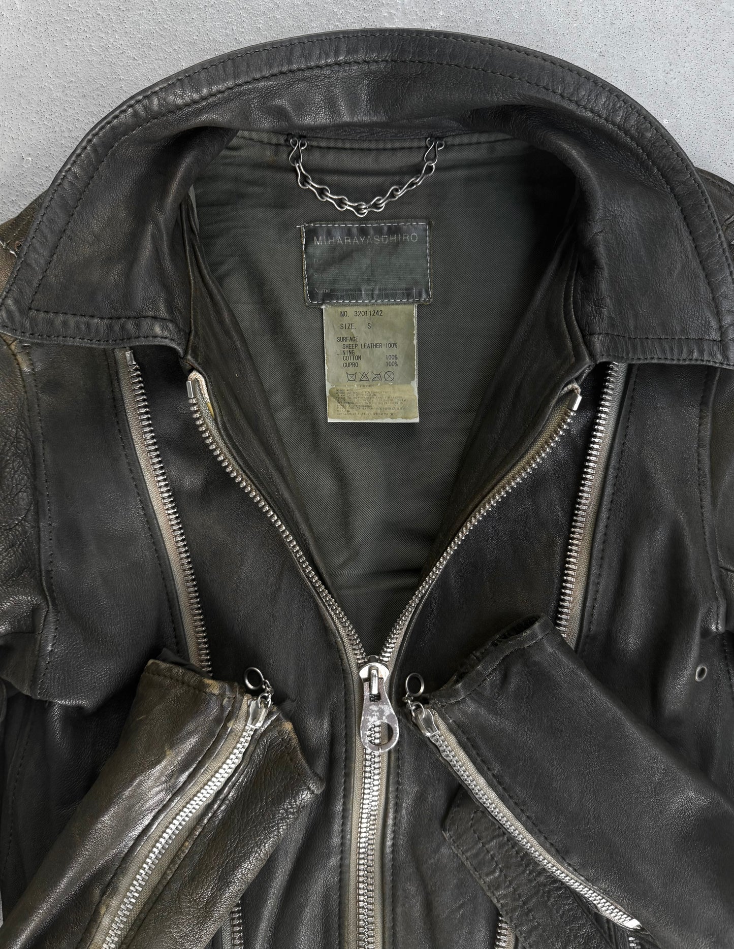 MiharaYasuhiro AW05 Reconstructed Multi-zip Sheepskin Leather Jacket