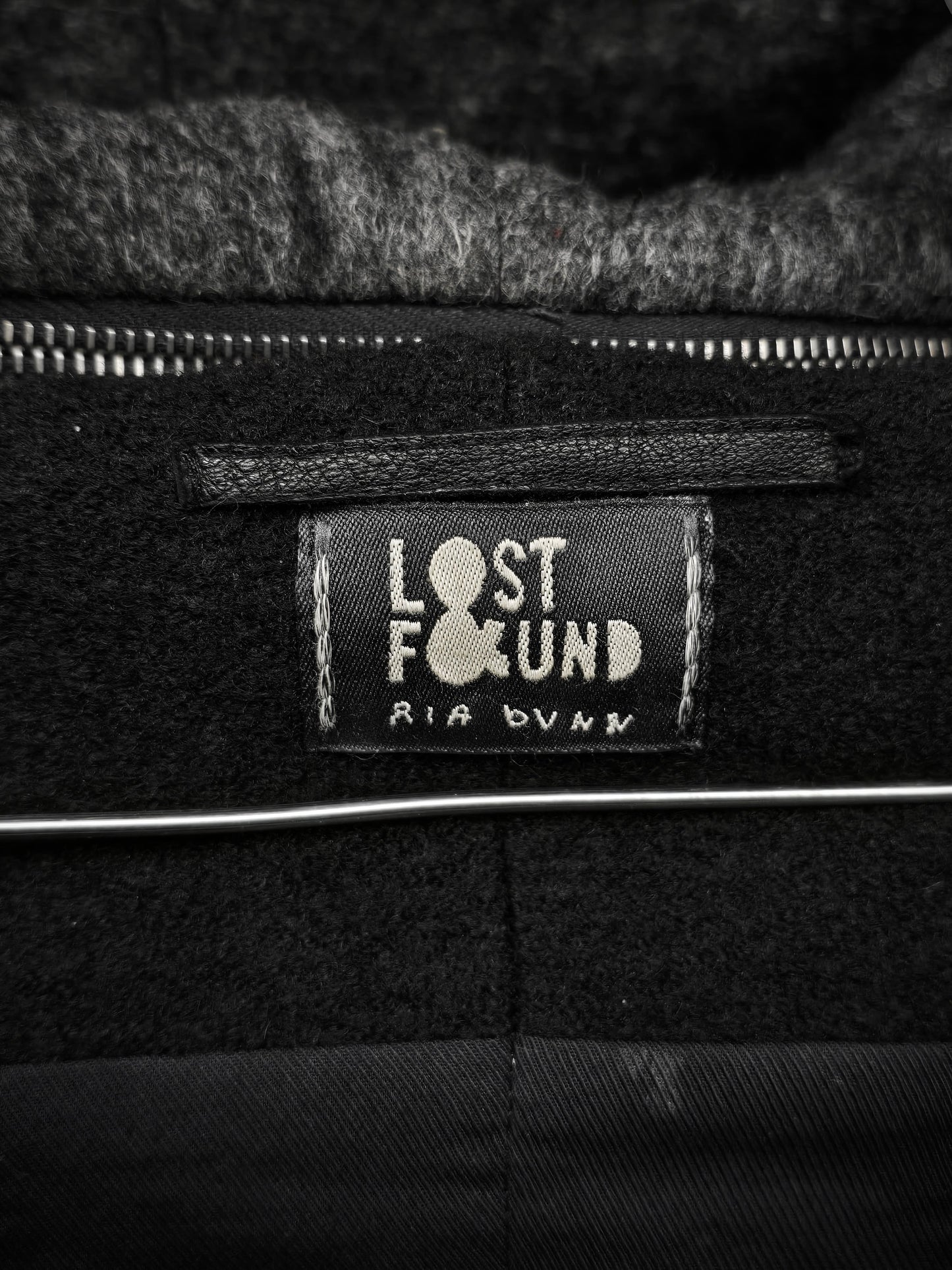 Lost and Found Ria Dunn Lost & Found by Ria Dunn 2010s Removable Hooded Boiled Wool Crepe Coat detail | DRIEW GARMENTS