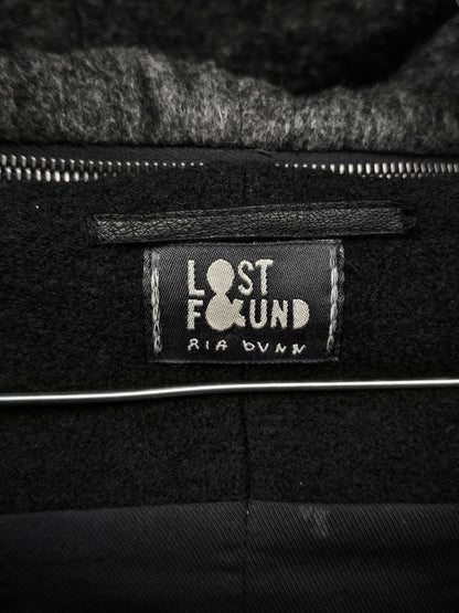 Lost and Found Ria Dunn Lost & Found by Ria Dunn 2010s Removable Hooded Boiled Wool Crepe Coat detail | DRIEW GARMENTS