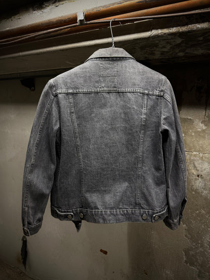 Helmut Lang Early 00s Washed Grey Denim Trucker Jacket
