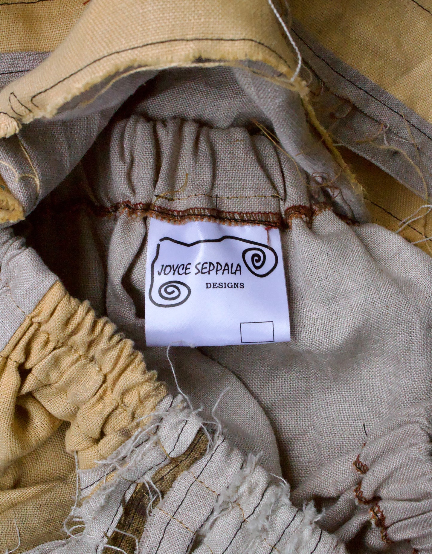 Joyce Seppala Beige Natural Dyed Rework Harem Cargo Pants