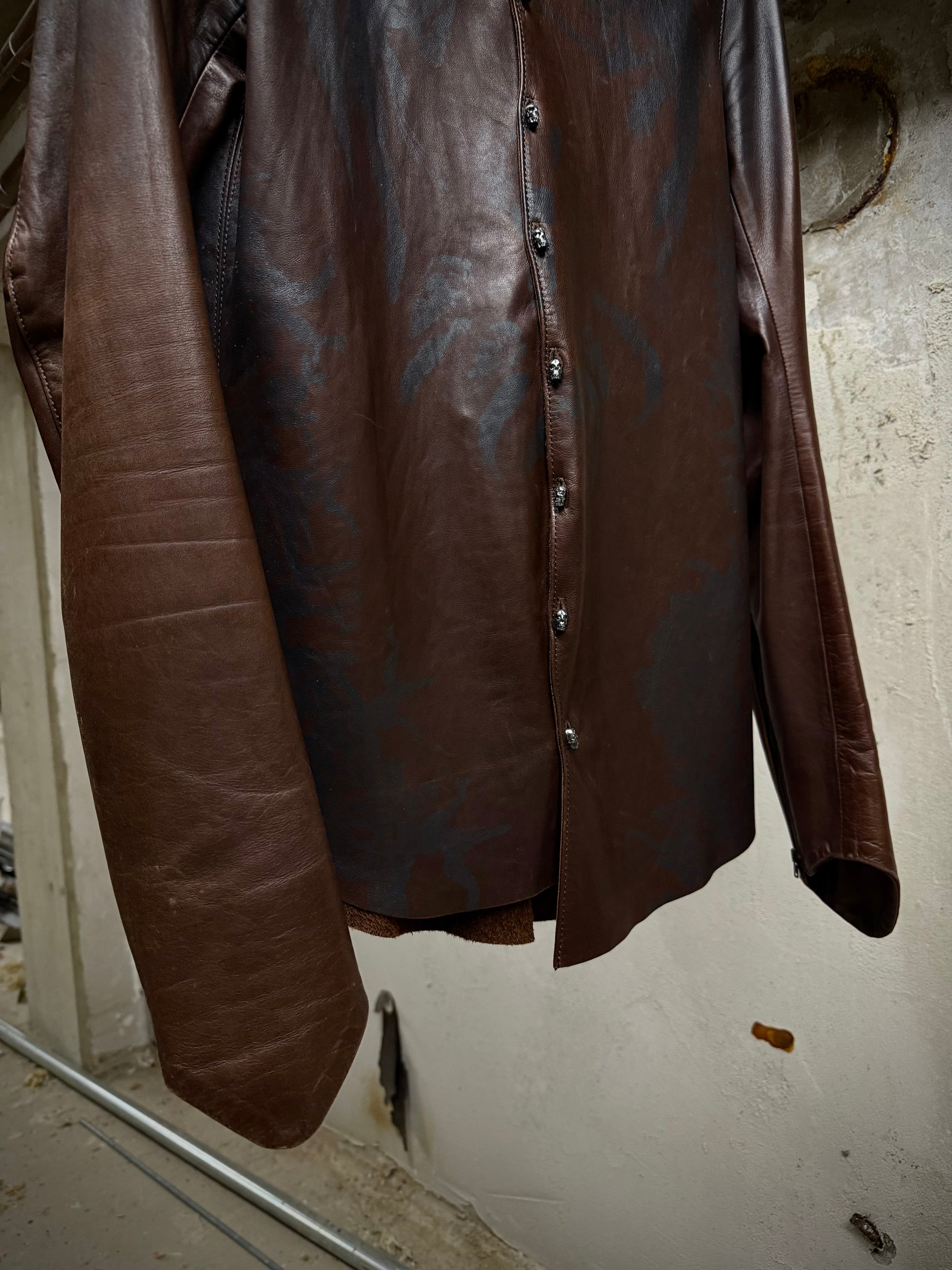 IfSixWasNine 'SHIRT GYPSY-G.0. J/M' Foliage Print Horse Leather Shirt detail | DRIEW GARMENTS