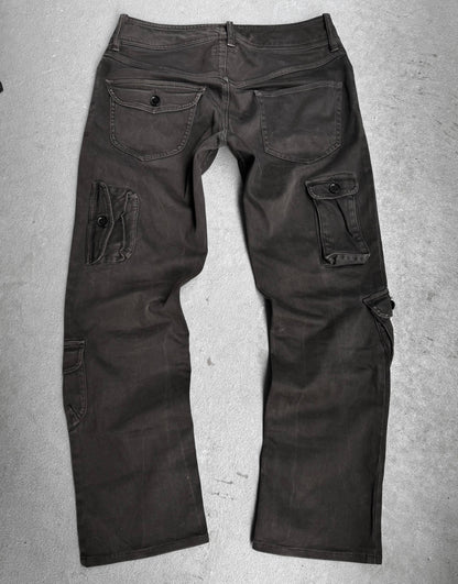 SHARE SPIRIT HOMME Early 00s Multi-pockets Cargo Bootcut Khaki Pants