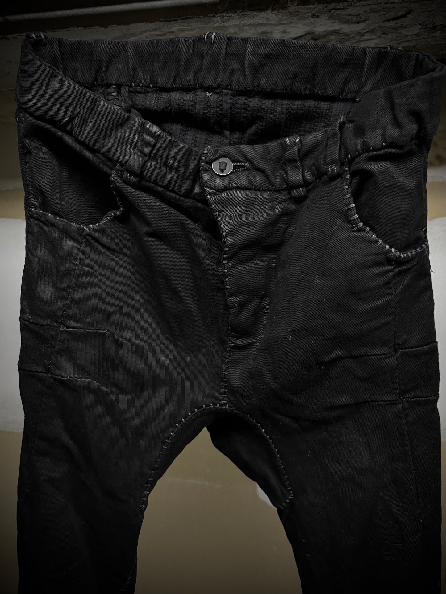 Boris Bidjan Saberi AW17 ‘P13-HS-TF F1504K’ Obsidian Black Hand Stitch Waxed Denim