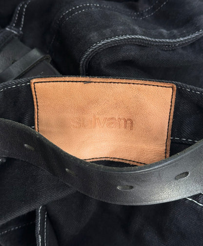 sulvam SS17 Contrast Stitch Over-stack Denim