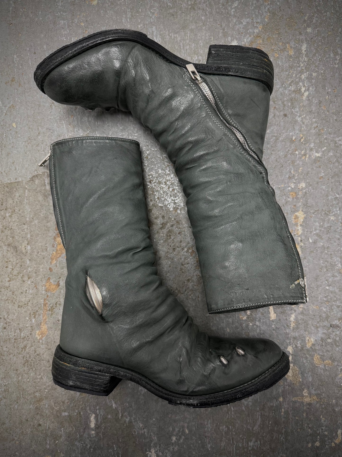 Carol Christian Poell ‘AM/2687P ROOMS-PTC/19’ Kangaroo Leather Titanium Prosthetic Tornado Zip Boot | Archive Fashion Toronto