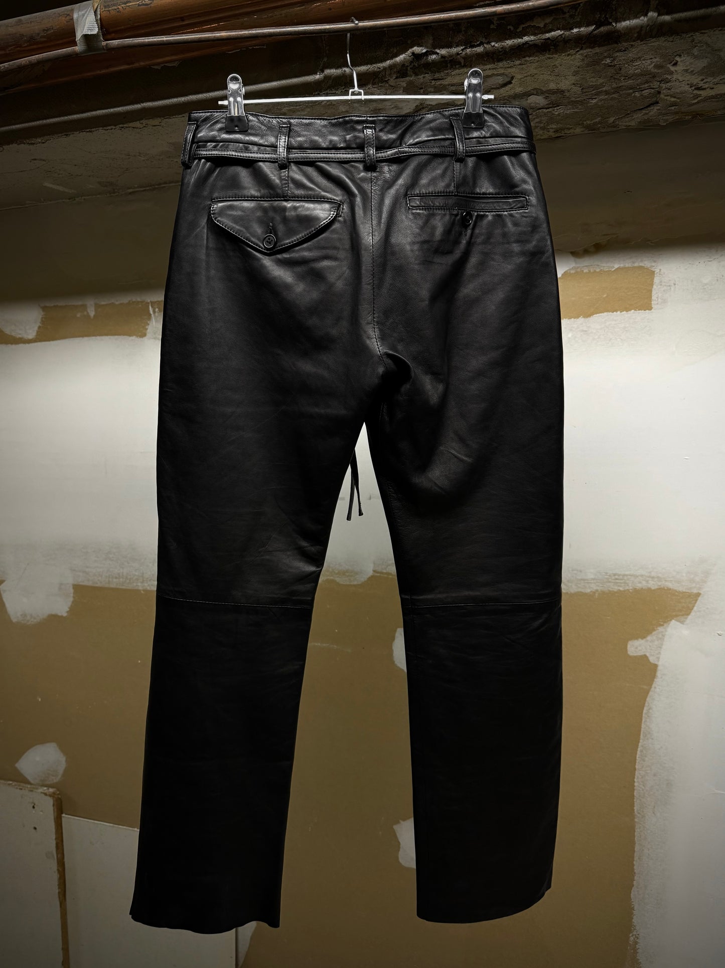 Ann Demeulemeester AW08 Lambskin Leather Bootcut Flare Pants