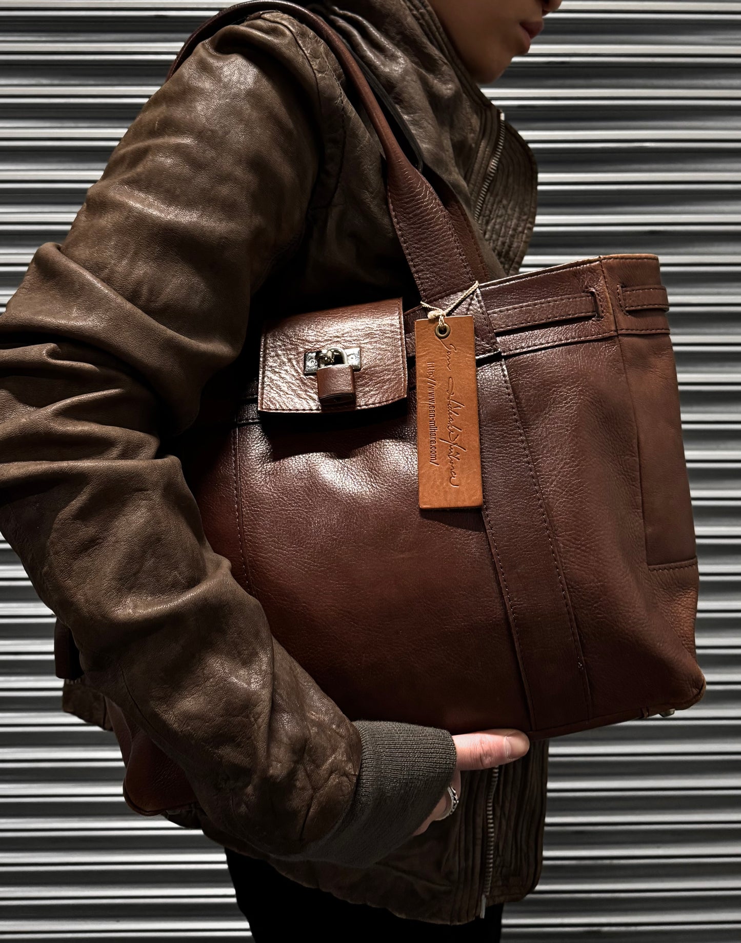SAN Hideaki Mihara x HOSU.APTD Early 00s ‘Birkin’ Cow Leather Hand Bag