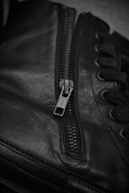 Ann Demeulemeester "Roccia" Black High-top Leather Sneakers