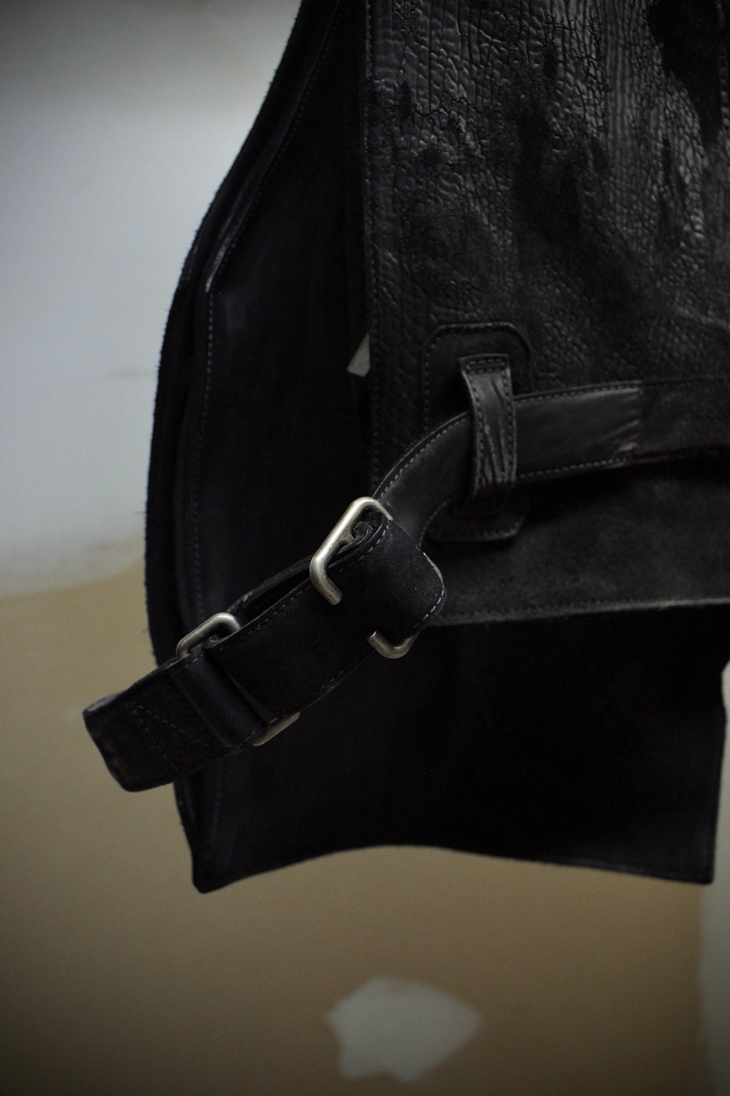 Carol Christian Poell 'AM/2608 CUBS-PTC/010' Object-dyed Horse Culatta Leather Vest Bag detail | DRIEW GARMENTS