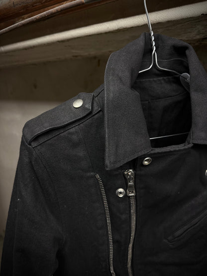 BALMAIN by Olivier Rousteing SS15 Waxed Denim Perfecto Rider Jacket