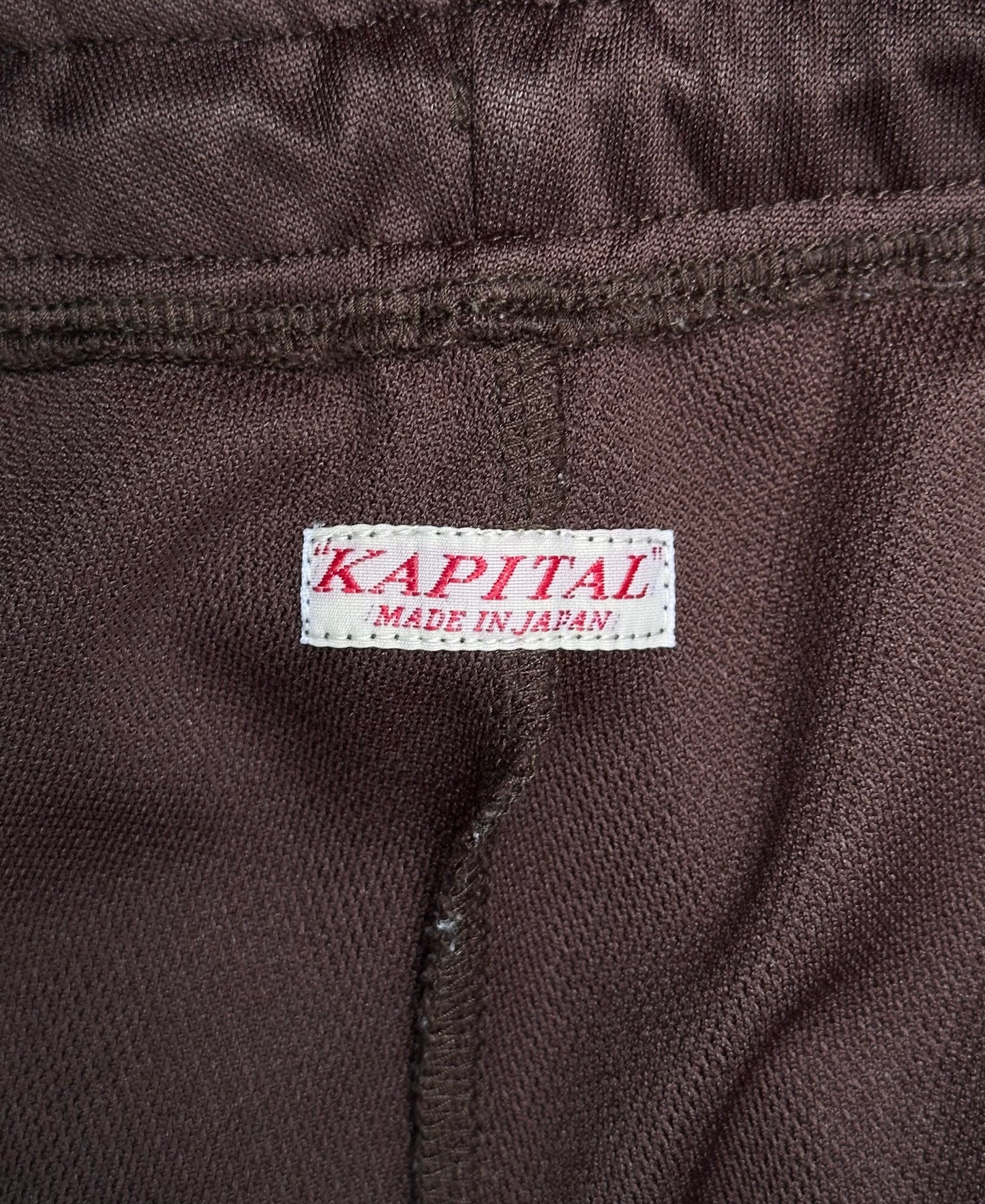 KAPITAL Velour Side Ska-Tape “Jamaica-Japan” Flare Jersey Track Pants