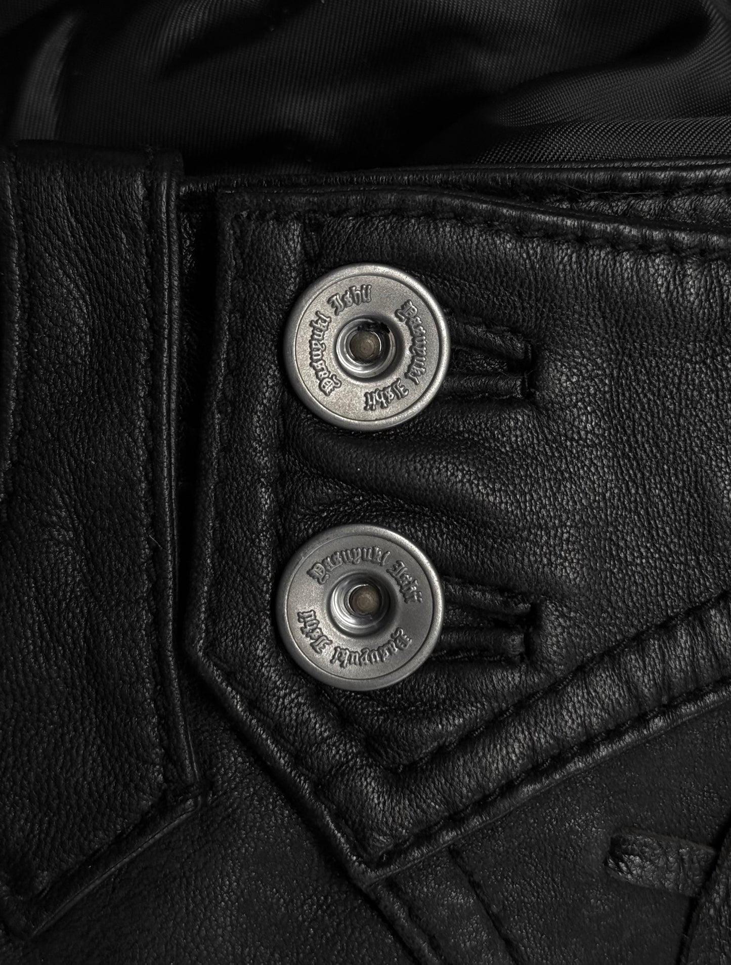 Yasuyuki Ishii Early 00s Cross Studded Lace-up Flare Leather Pants