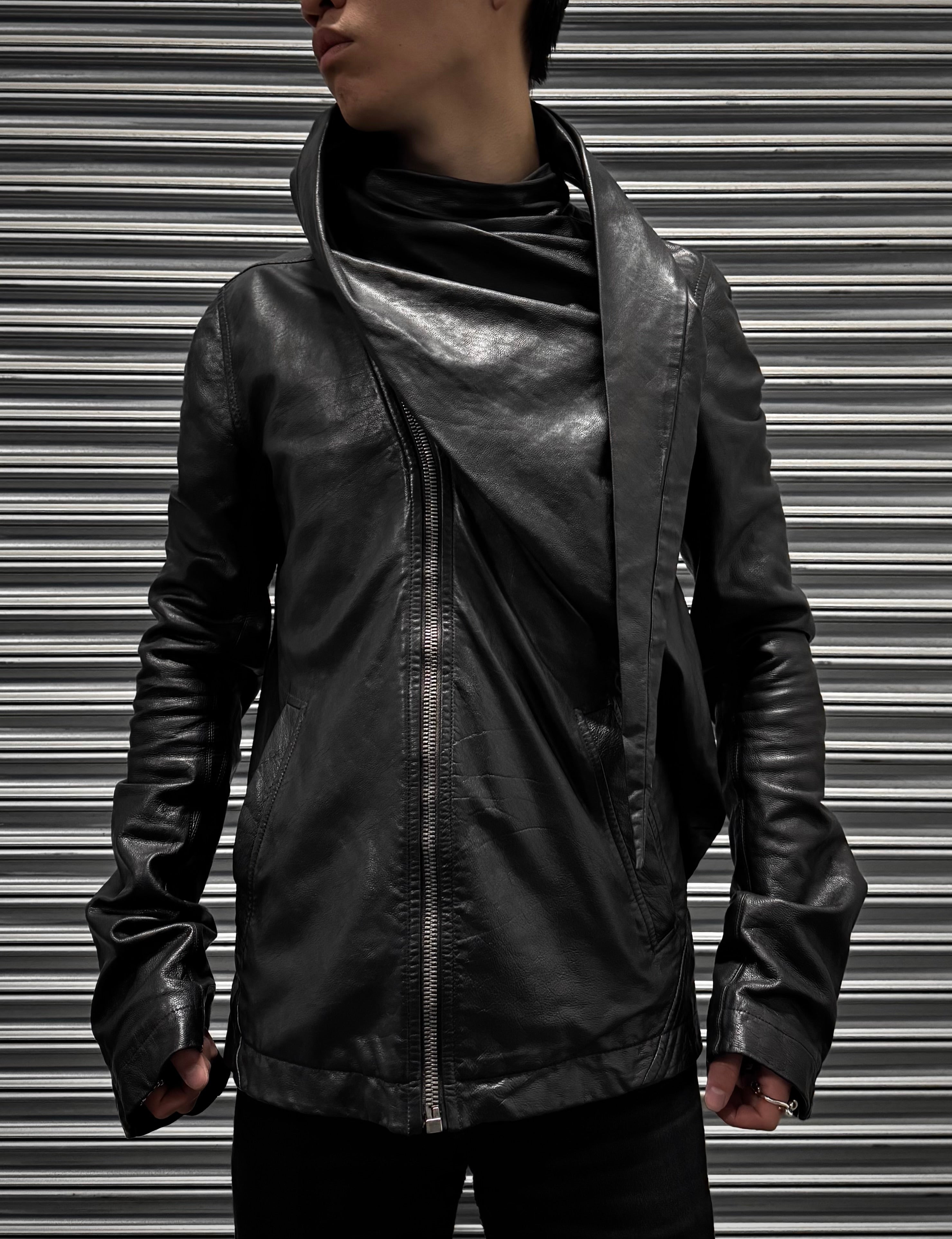 【希少・名作】Rick Owens 11SS ANTHEM期 インターシャ XS Rick Owens SS11 ANTHEM Leather Scarf Collar Jacket | S-L – DRIEW