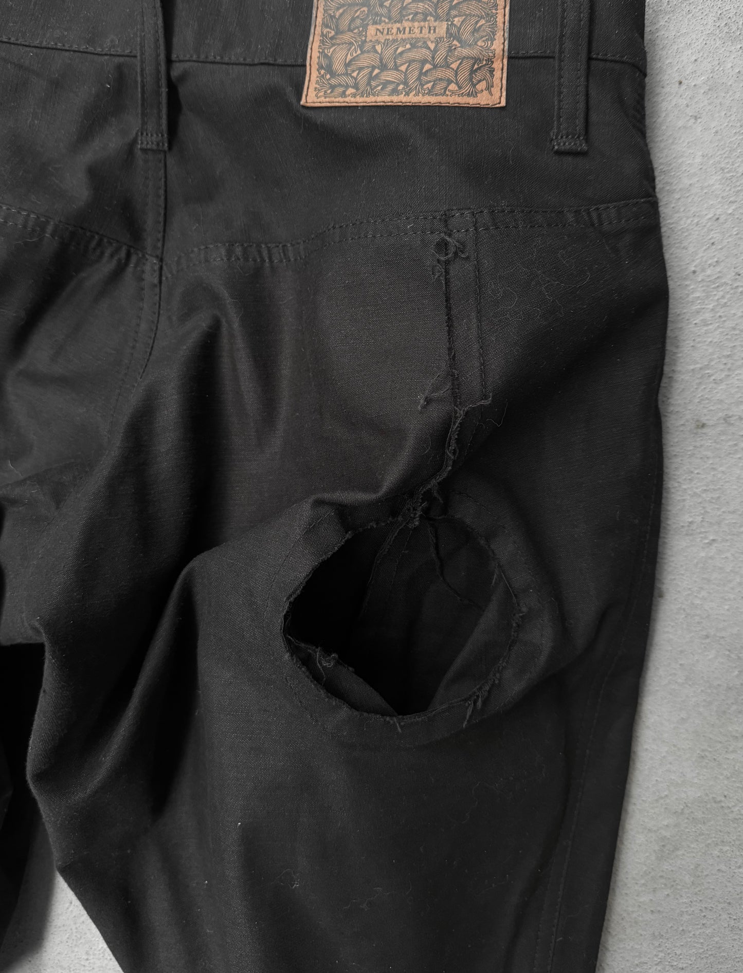 Christopher Nemeth 'NO. 820' 3D Structure Repaired Knee Denim