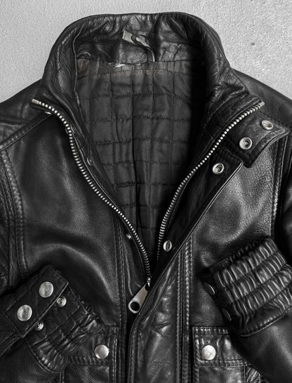 DIOR HOMME AW08 by Kris Van Assche Leather Double Pockets Rider Jacket
