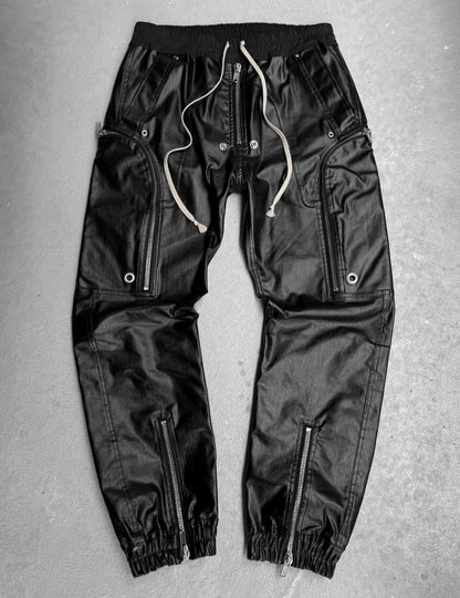 Rick Owens AW24 "PORTERVILLE" Coated Bauhaus Denim Cargo Zip Pants