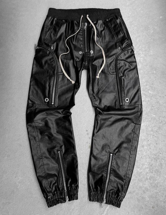 Rick Owens AW24 "PORTERVILLE" Coated Bauhaus Denim Cargo Zip Pants