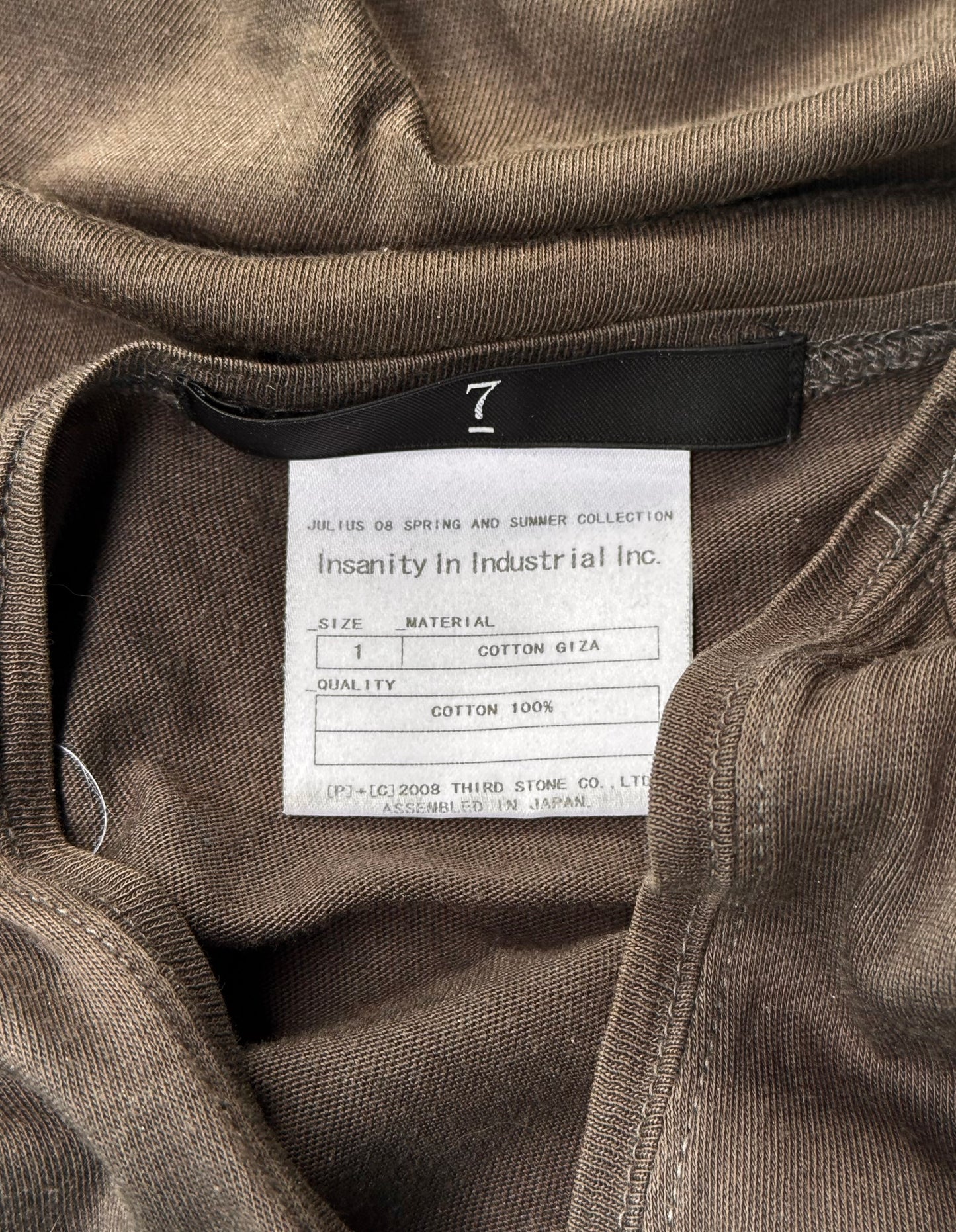 Julius_7 SS08 “Insanity In Industrial Inc” Asymmetrical Graphic T-shirt