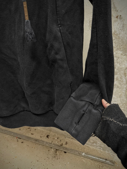 Boris Bidjan Saberi ‘HOODY2’ Washed Black Kangaroo Pocket Raglan Ninja Hoodie