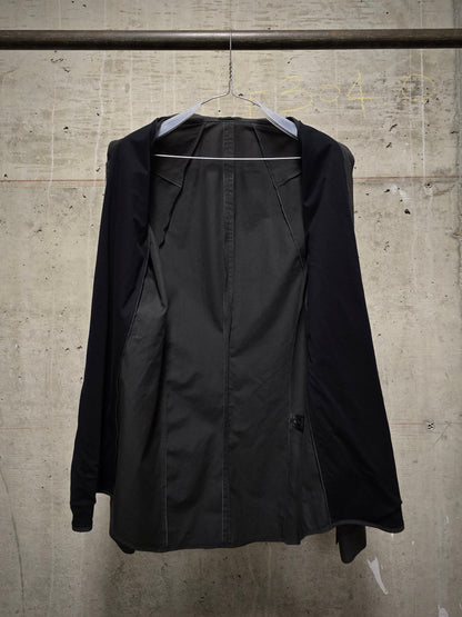 DEVOA Charcoal Grey Anatomical Oxford Button Down Collar Zip Shirt
