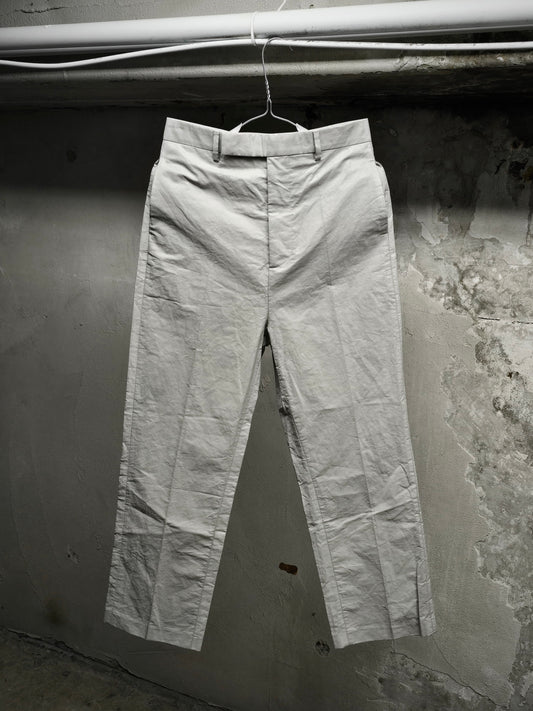 Rick Owens SS19 "BABEL" OYSTER Coated 'Bolans' Crop Pants