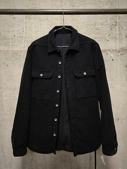 Rick Owens DRKSHDW AW24 "PORTERVILLE" Black Cotton Moleskin 'Outershirt'