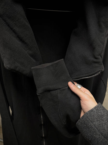 Julius_7 AW14-15 "Glitch;" Asymmetrical Cotton Sweat Zip Hooded Jacket