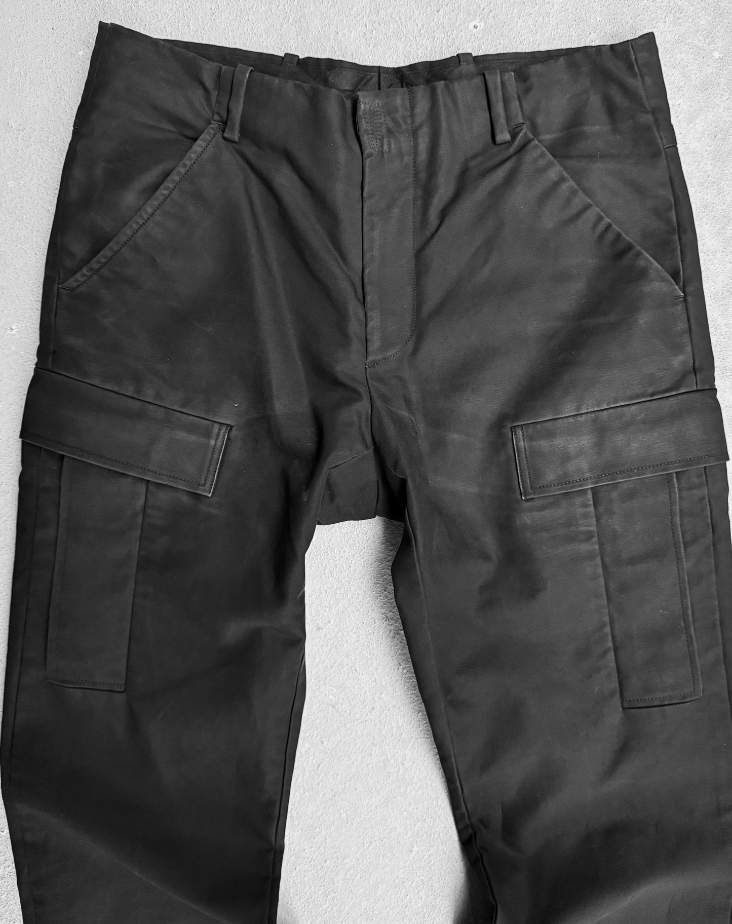 Balenciaga Early 2010's Raw Hem Moleskin Cargo Pants