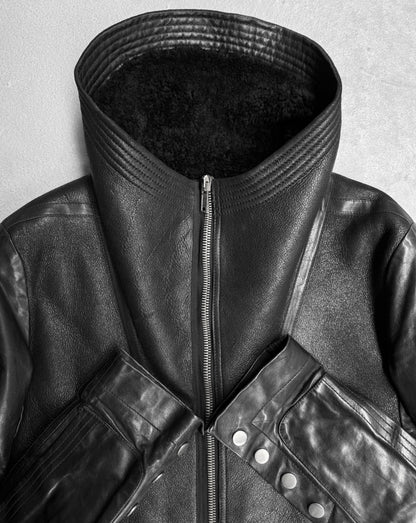 Rick Owens AW12 "MOUNTAIN" Lamb Leather Shearling Geo Jacket
