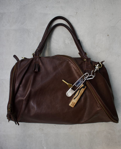 Mihara Yasuhiro Zip Brown Steerhide Leather HandBag | DRIEW